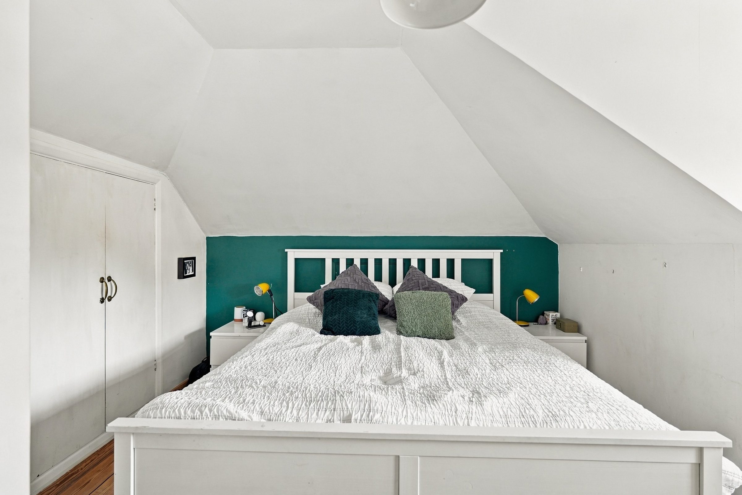 The principal bedroom under the eaves