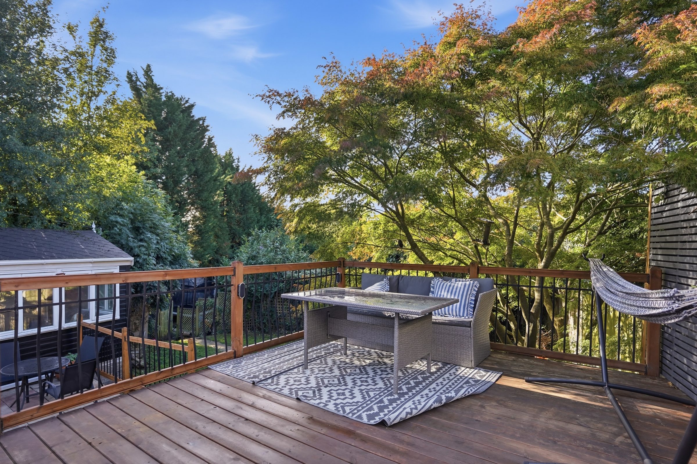 Raised decking under the acer