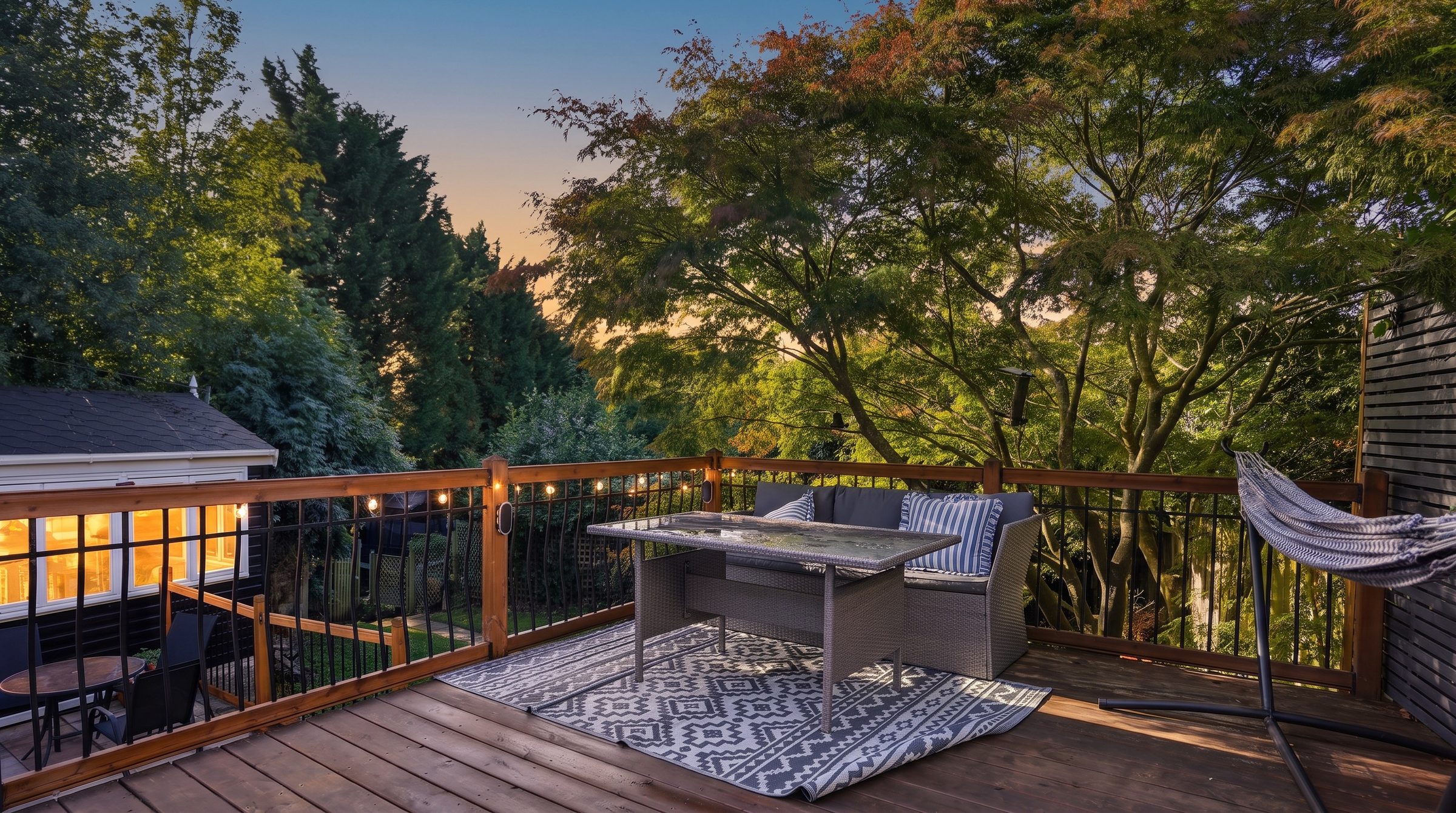 The decking at dusk